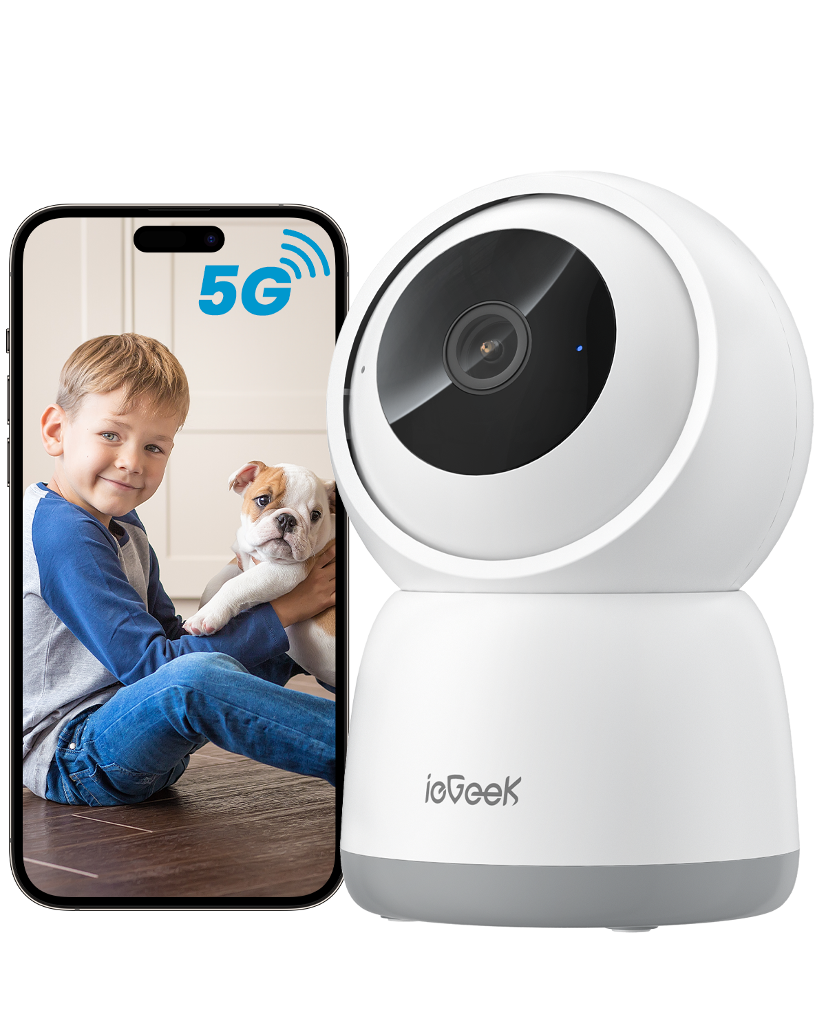 Fees Camera View Motion Detection Auto-tracking Camera IeGeek 2K Indoor Security Camera ...