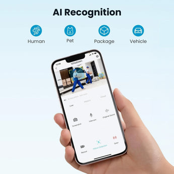 Smart detection technology - ieGeek Bell J9 uses AI to identify humans, pets, packages, and vehicles.