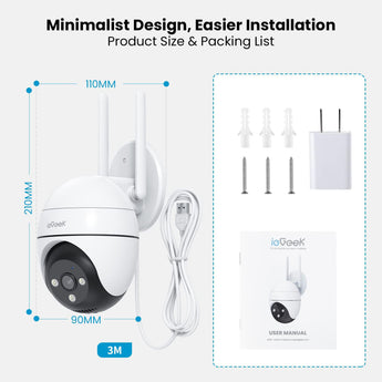 ieGeek ZS-GQ4's minimalist design (110×210×90mm) with complete packing list