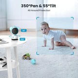 ieGeek Baby 7S video baby monitor with 350°horizontal rotation and 55° vertical tilt