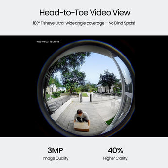 ieGeek Bell J10 video doorbell camera with 3MP   resolution and 180° ultra-wide angle coverage