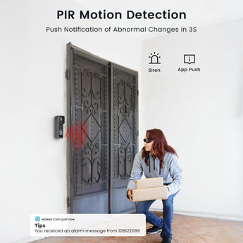 ieGeek Bell J1 doorbell camera with PIR motion detection can push notification of abnormal changes in 3S