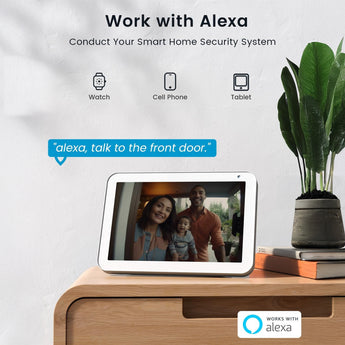 ieGeek Bell J1 video doorbell camera working with Alexa supports conducting smart home security system via watch, cell phone and tablet