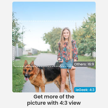 ieGeek Bell J9 Plus video doorbell with 4:3 can get more details of the picture than the doorbell with 16:9