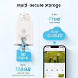 ieGeek S1 Pro security camera offers multiple storage options: 6s free loop cloud storage and SD card support up to 128GB.