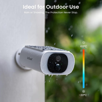 ieGeek S1 battery powerd security camera with embeded solar panel with IP65 weather-resistant is ideal for outdoor use