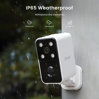 ieGeek S3 battery powerd surveillance camera with IP65 weatherproof to withstand rainy, snowy and dusty