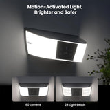 ieGeek S4 solar powered outdoor surveillance camera with motion-activated 160 lumens light