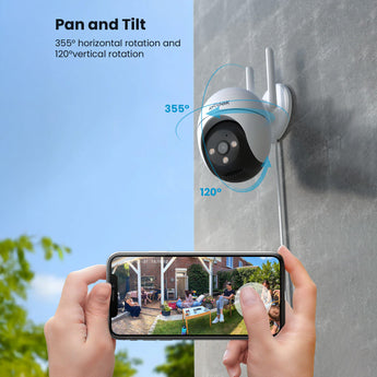 ieGeek ZS-GQ2 spotlight ptz security camera with 355° horizontal rotation and120° vertical rotation