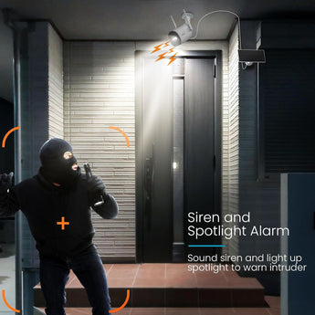 ieGeek ZS-GX2S battery powerd security camera with solar panel with siren and spotlight alarm