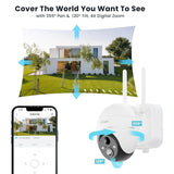 ieGeek ZS-GX4S battery-operated security camera with 355° pan and 120° tilt, 4X digital zoom