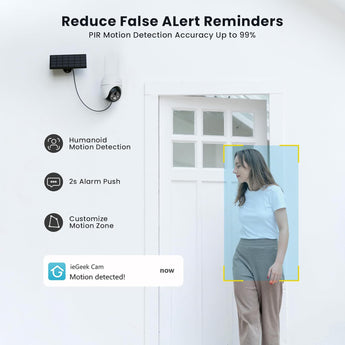 ieGeek ZS-GX4S battery powerd security camera with solar panel with 99% accuracy PIR motion detection