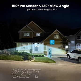 ieGeek ZY-E1 floodlight camera with 150° PIR sensor and 130° view angle supports up to 25m colorful night vision