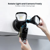 ieGeek ZY-E1 floodlight camera with rotate light and camera provides a wider viewing angle