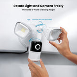 ieGeek ZY-E2 floodlight camera with rotate light and camera provides a wider viewing angle