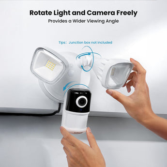 ieGeek ZY-E2 floodlight camera with rotate light and camera provides a wider viewing angle