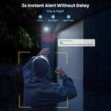 ieGeek battery powerd outdoor security camera provides 3s instant alert with siren, spotlight and info notes from app day and night