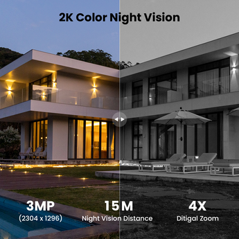 ieGeek security camera with 2K color night vision and 4X ditigal zoom