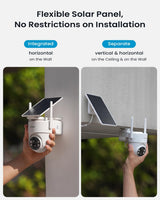 ieGeek solar powerd security battery camera with flexible solar panel installation.