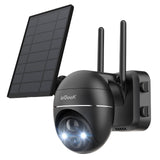 One black ieGeek solar security camera ZX-GX1S with a solar panel